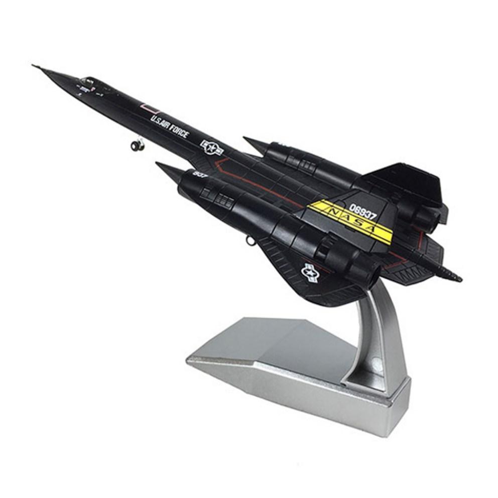 Die-cast SR-71 Blackbird Military Fighter Jet Model with Display Stand Set