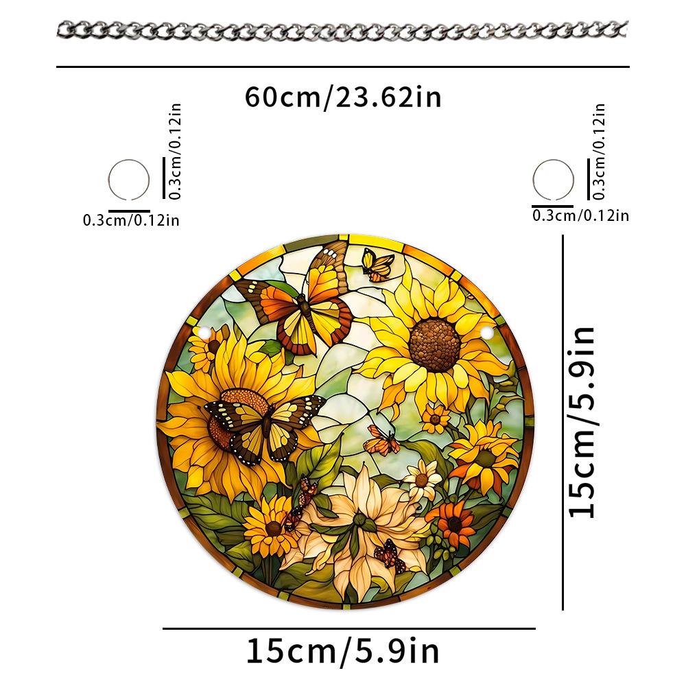 

Подсолнух подвесной витраж цветок любовник садовое украшение настенный декор 1PC