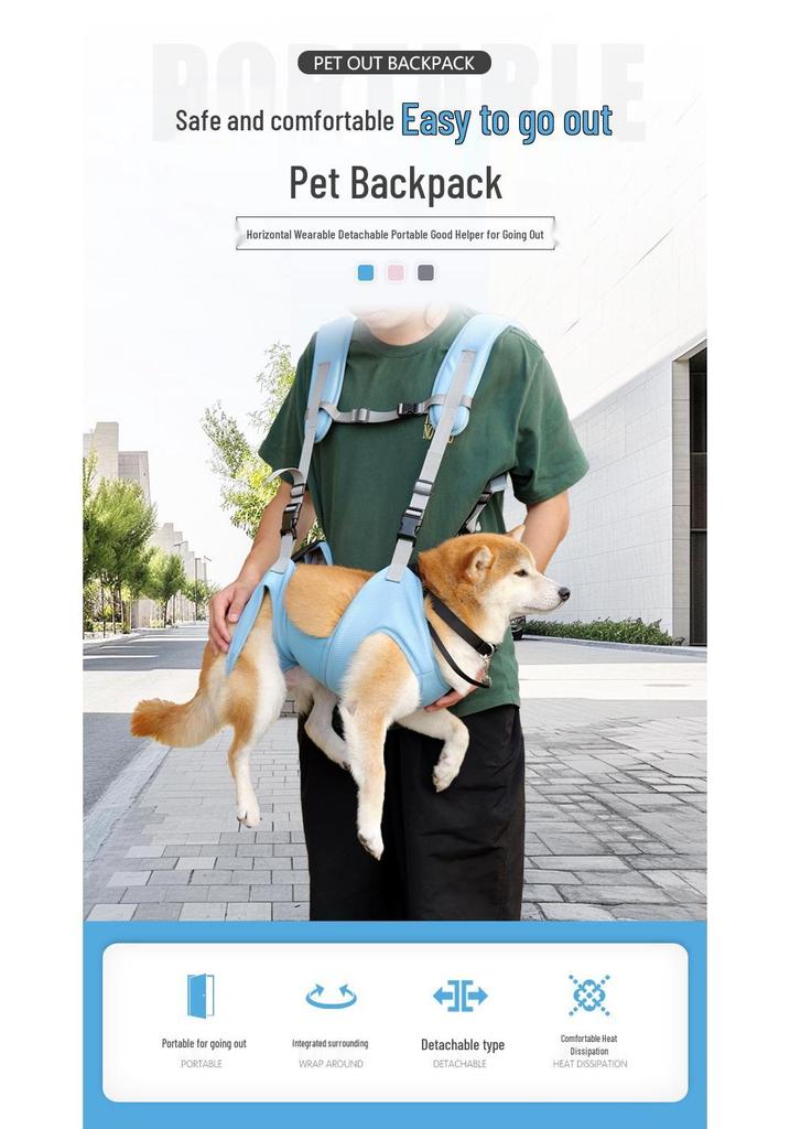 Second Generation Adjustable Dog Backpack - Summer Breathable, In Stock