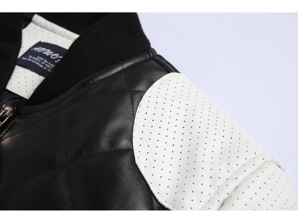 2016 Autumn/Winter Men's European Stand-up Collar Motorcycle Leather Jacket Plus Size Fashion.