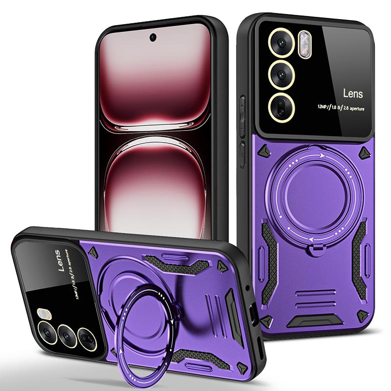 For OPPO Reno 12 Armor Shockproof Phone Case For Oppo Reno 12 Pro Anti-Fall Finger Ring Holder Magnetic Cover Capa Reno 12 Cases