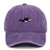 1ks Retro vypraná baseballová čepice s výšivkou žraloka pro ženy Muže Ležérní nastavitelná vypraná bavlněná čepice typu Dad Hat Unisex Klasické golfové čepice