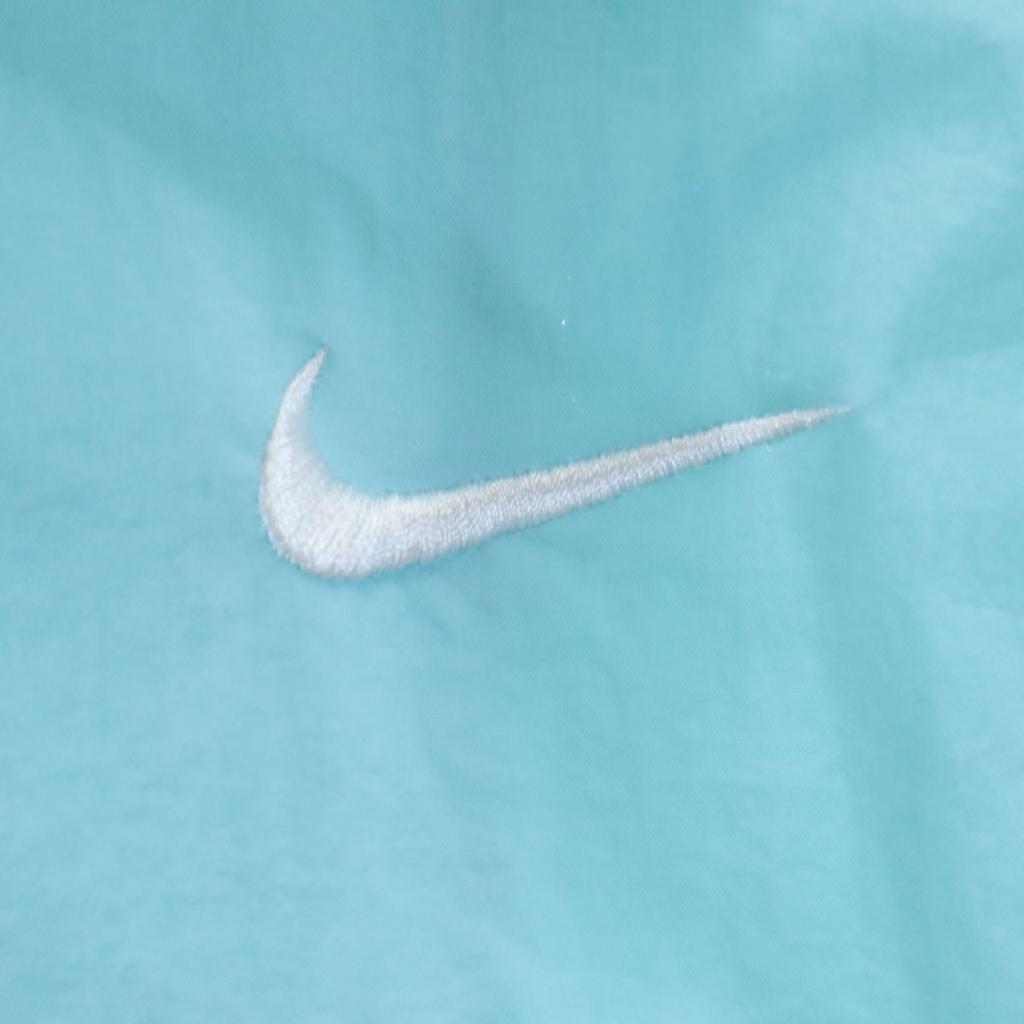 Nike 90s Old Silver Tag Nylon Jacket XL Light Blue Swoosh Women Used