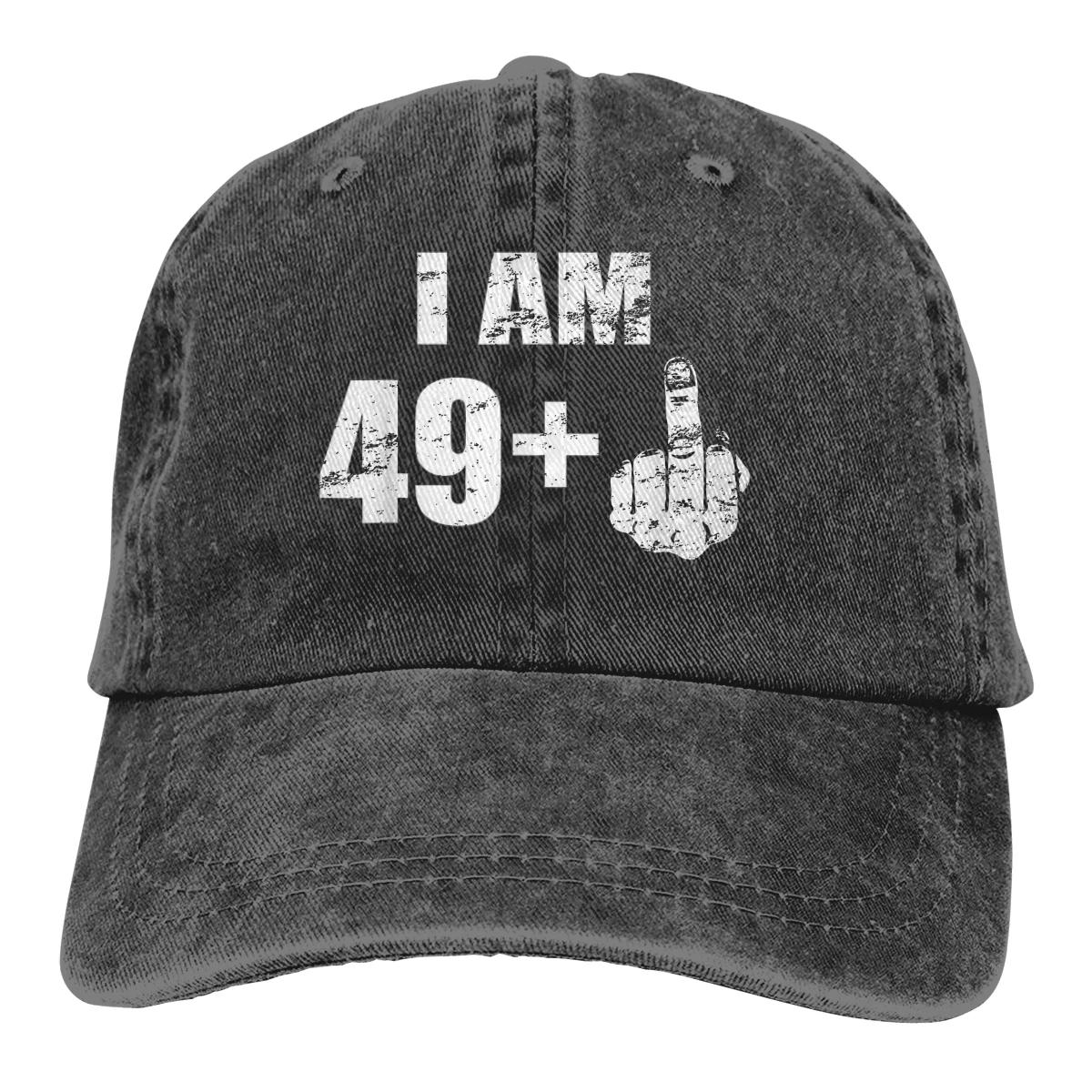 

I Am 49 Plus Middle Finger Funny 50Th Birthday Gift Baseball Cap Men 50 Years Old Born in 1971 Caps Women Snapback Caps