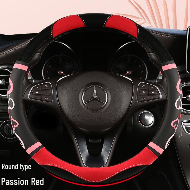Luxury Heart Car Steering Wheel Cover - High-End Sport Design