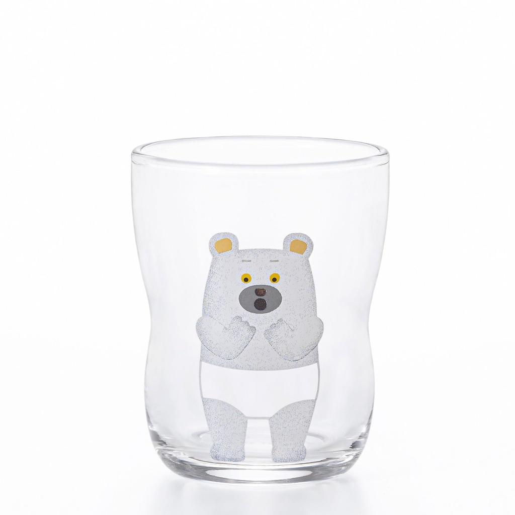 ADERIA [Tsuyoiko Glass, Small, Polar Bear Pants Design, 130ml, Kids Design Award Winner, Gift Box, Made In Japan, 6230] Tupera Tupera Children's