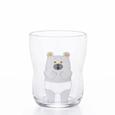 ADERIA [Tsuyoiko Glass, Small, Polar Bear Pants Design, 130ml, Kids Design Award Winner, Gift Box, Made In Japan, 6230] Tupera Tupera Children's