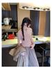 Women's Retro Henley Collar Knit Top - Autumn/Winter 2025, Waist-Cinching, Figure-Flattering, Solid Color.