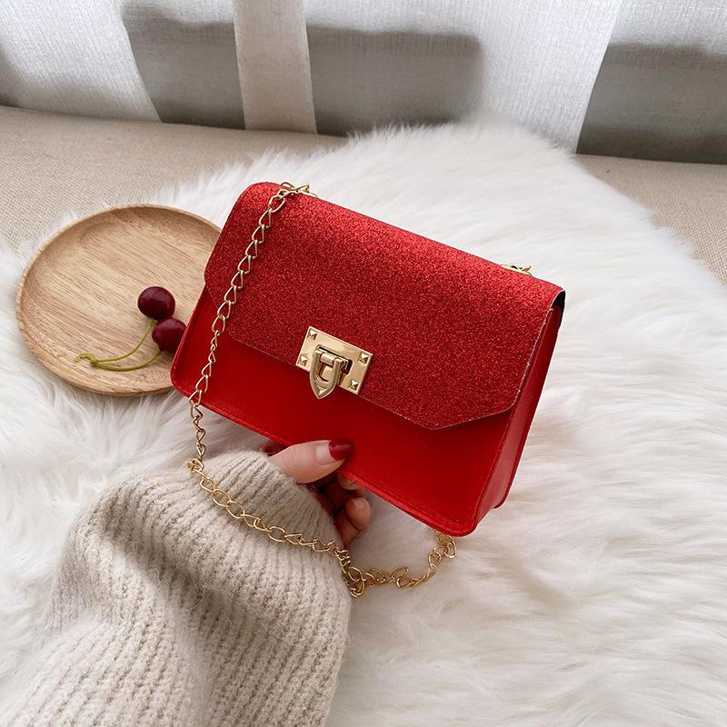 Guangzhou damska torba letnia matowa cekinowa zapięcie łańcuszek schemat kolorystyczny mała kwadratowa torba na jedno ramię przez ramię torba na telefon komórkowy