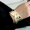 New Hinge Gold Bangle Metal Open Bracelet Jewelry Accessories Solid Color Chunky Bangle Bracelet Punk Alloy Irregular Wrist Cuff