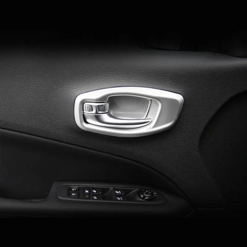 ABS Inner Door Handle Bowl Cover Trim Frame Car Styling Protector Sticker Fit for Jeep Compass 2017 2018   Accessories