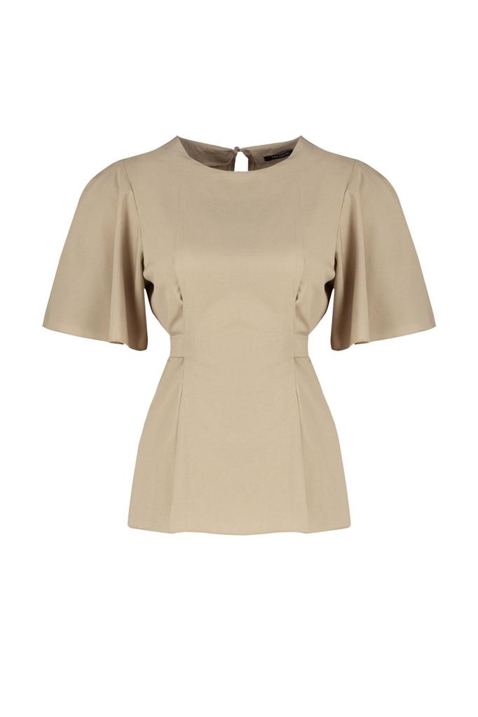 Women's Style Plus Size Purple Woven Tie Detailed Blouse