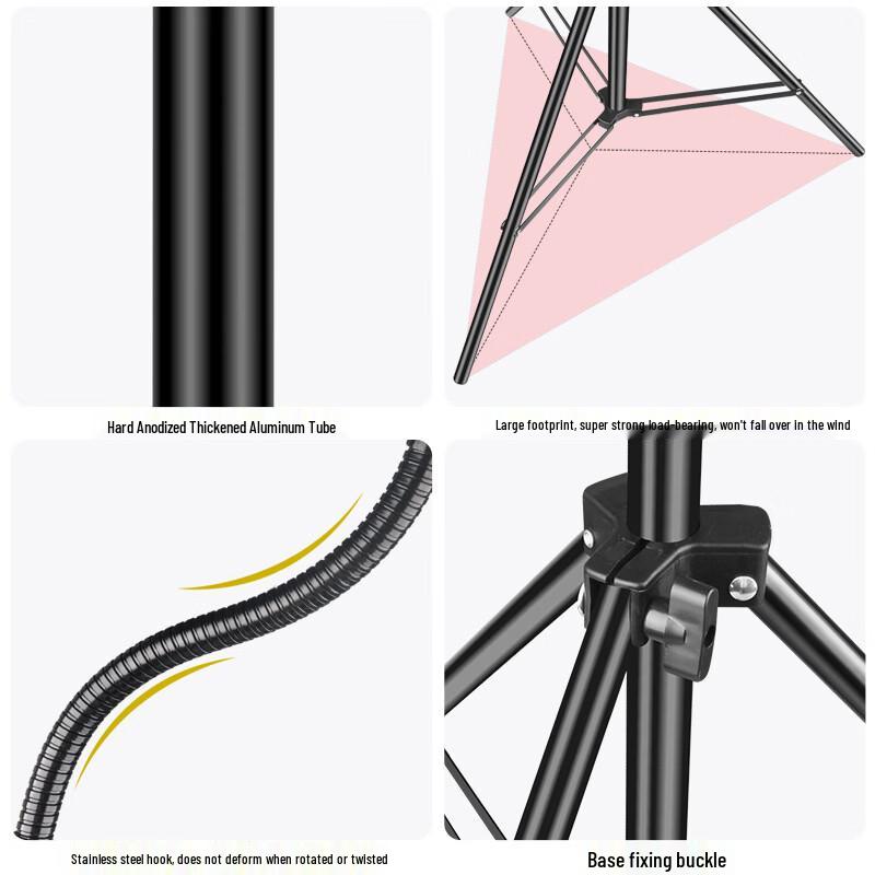 NuFeng Outdoor Camping Foldable Aluminum Light Stand with Tripod