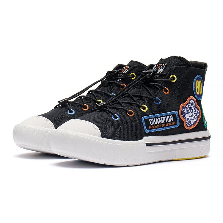 Li Ning Youth  Childrens Smoke Scene Comfortable Casual Sports High-Top Sneakers Kids Sneakers Black YKCS124-1