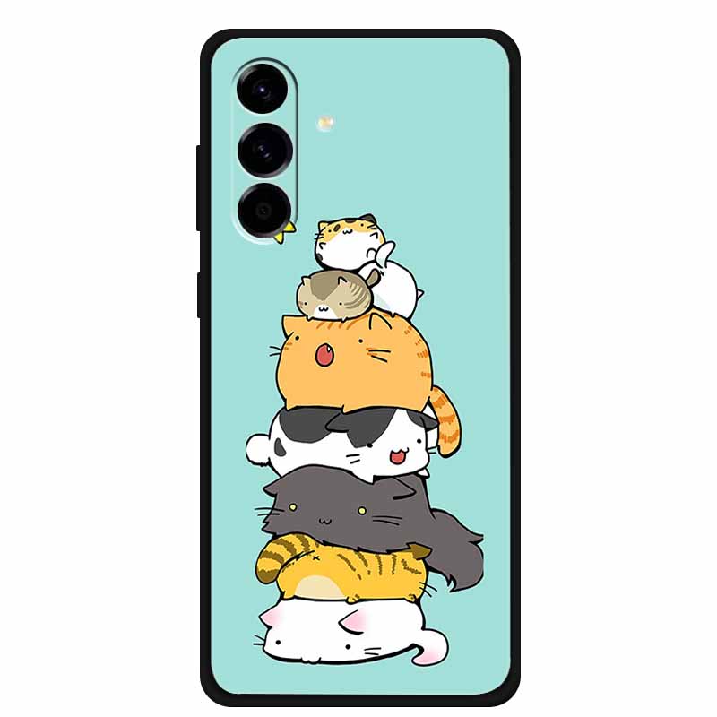 For Samsung Galaxy S25 FE 5G Case Soft Silicone TPU Black Phone Cover For Galaxy S25 FE 5G Protective Cartoon Bumper Coque S25FE