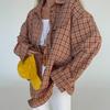 Loose Vintage Plaid Long Sleeve Women Shirt Casual Commute Daily Fashion