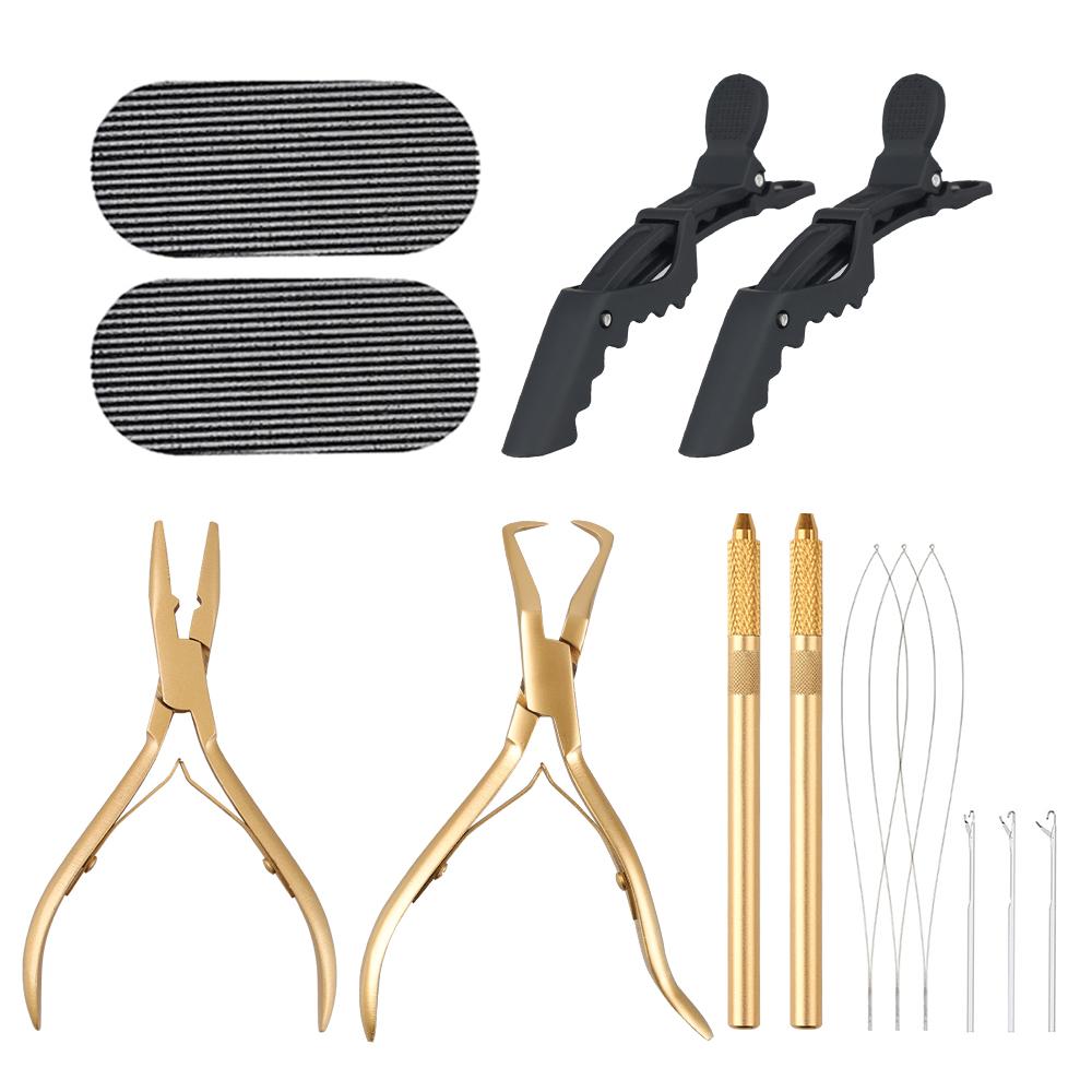 Hair Extension Pliers Kits Pliers Alligator Hair Clips for Feather Extension Pulling Needle Hair Extension