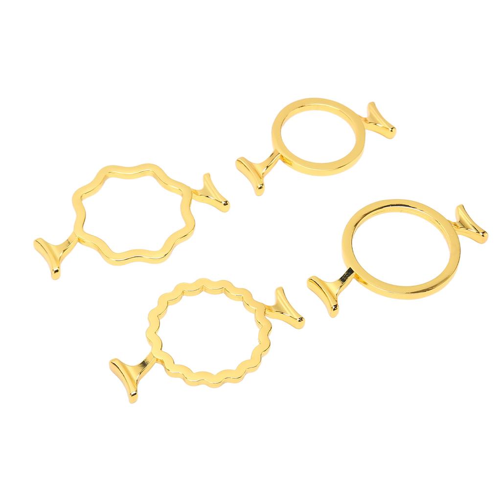 4Pcs Wax Seal Molds Gold Color Zinc Alloy Assorted Style Sturdy  Wax Seal Stamp Rings for 0.9