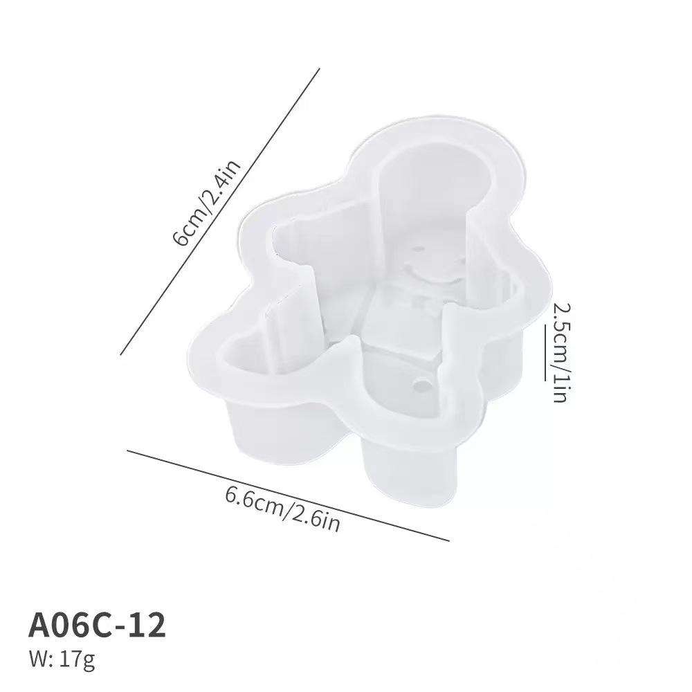 Stampo per Candela Profumata di Natale Fai da Te - Albero, Renna, Omini di Pan di Zenzero Ornamenti in Silicone.