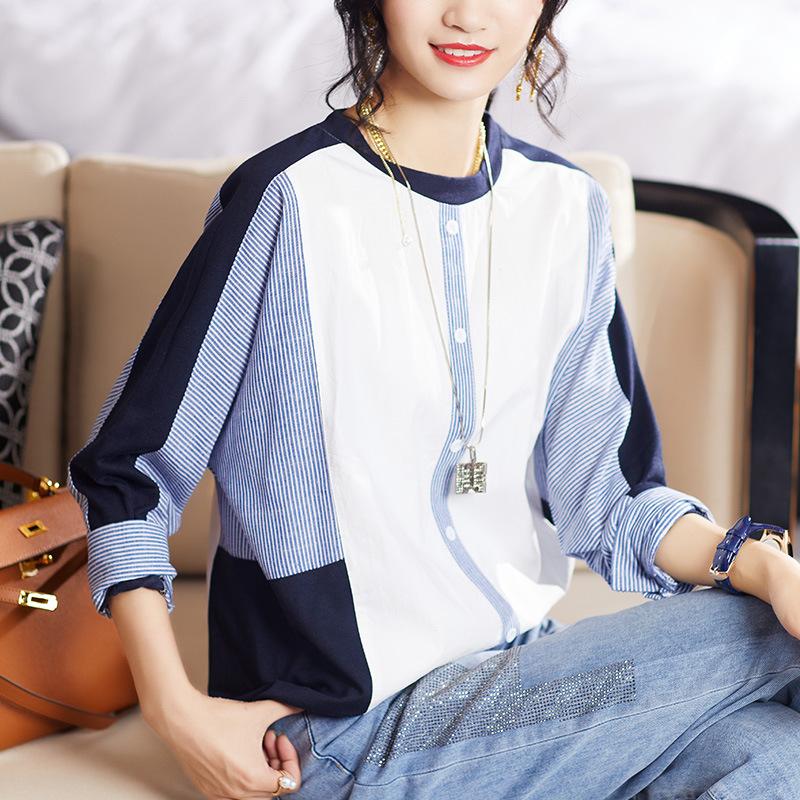 Long-sleeved T-shirt Women's Clothing for Spring New Loose Belly-covering Fashionable Bottoming Shirt