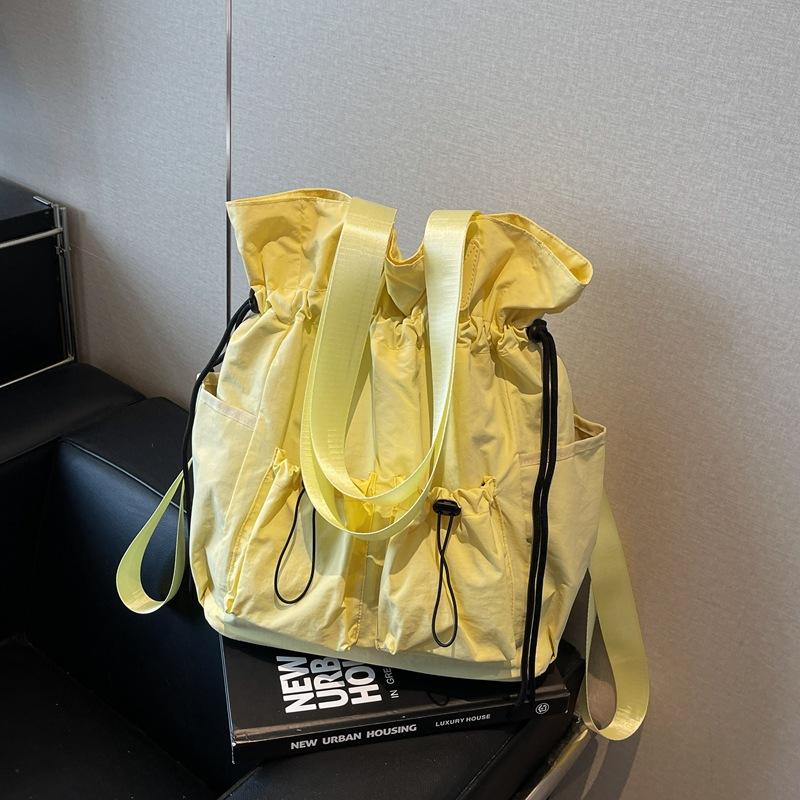 

Легкий многофункциональный рюкзак, сумка большой вместимости, сумка для занятий для студентки колледжа, дорожная наплечная сумка-тоут жёлтый