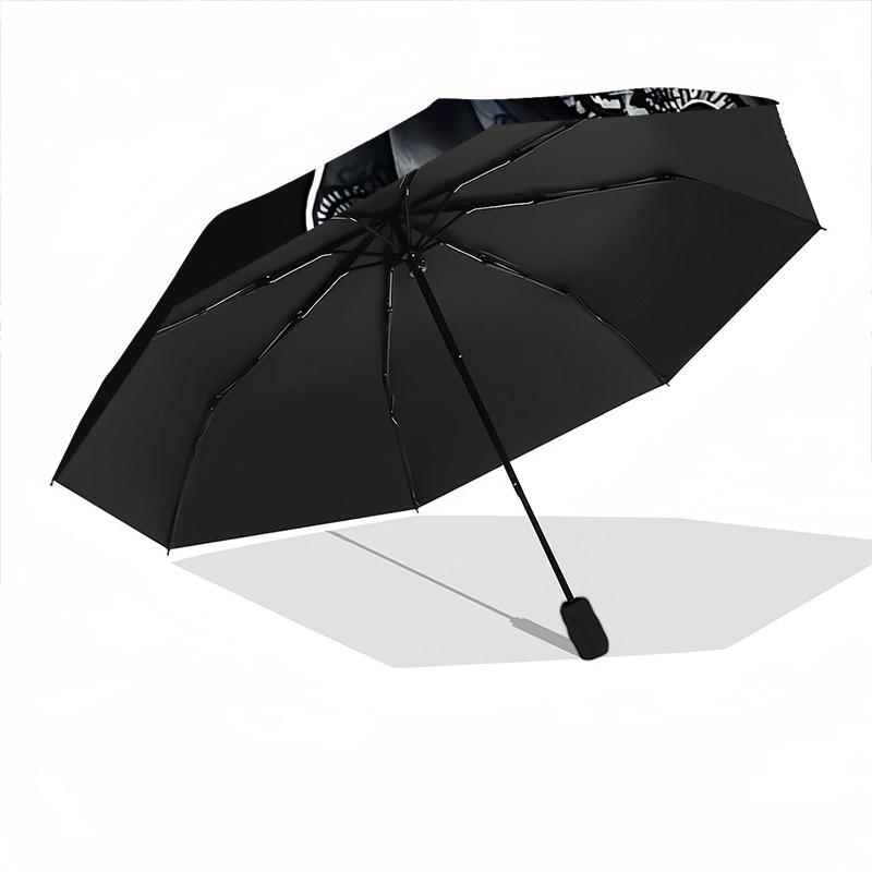 1pc Black Bow Ribbon Lace Automatic Opening and Closing Folding Umbrella with 8 Iron Ribs - Portable, Foldable for Travel Yy251124130