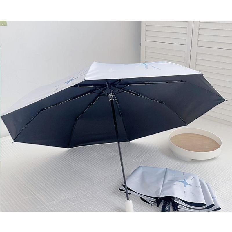 INS Cute Blue Fireworks Automatic Umbrella Rainy Sunny Folding Umbrella Women Student Outdoor Shopping Sun Protection Umbrellas