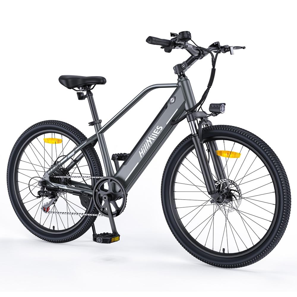 HillMiles MileTrail 1 E-Bike: 120km PAS Range, Hydraulic Brakes, 26" Tires, 250W Motor - City & Mountain Commuting