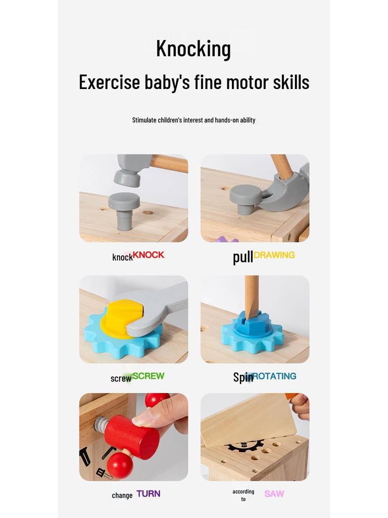 Toddler Educational Toolbox: Portable Workbench Toy for Early Learning and Repair Simulation.