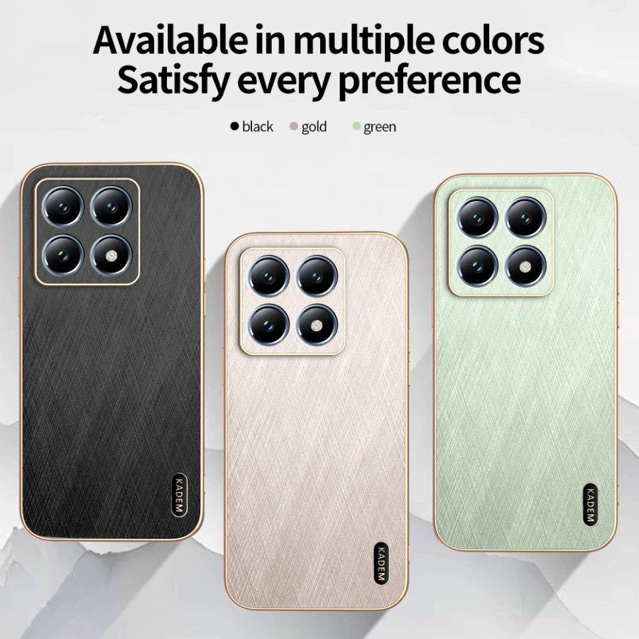 Plating Gold Silk Skin Case for Xiaomi Mi 14T 13T 11T Pro 13 12 14 15 Ultra Full Protection Shell Leather Shockproof Back Cover