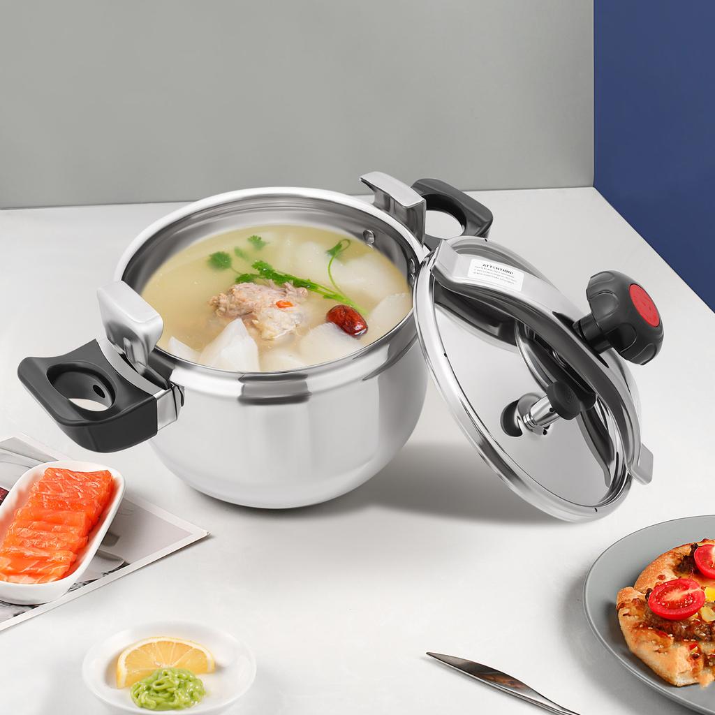 7L Stainless Steel Pressure Cooker, 60Kpa High Pressure,7.4 Quart Capacity, Silver 201 Stainless Steel Pot, Pressure Stewing Pot