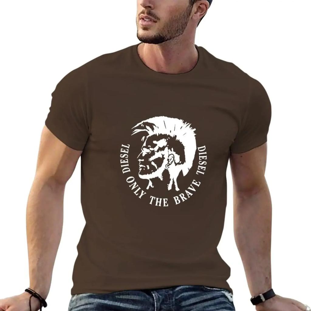 T-Shirt for Men Graphic New Outfits Only the Brave Estilo Graphic Tee Oversized Men Clothing Harajuku Vintage Casual Streetwear