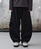 AGOD Vintage Washed Elastic Waist Cargo Pants [Black]