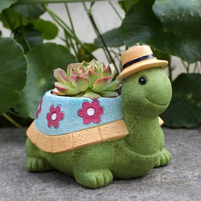 Cute Turtle Flower Pot, Planter Pot For Indoor And Outdoor, Succulent Plant Pots, Plants Desk Display Resin Pots, Fower Arrangement Home Decoration