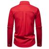 Autumn Men's Fake Tie Long Sleeve Shirt Men New Fashion Special Design Solid Shirts Male Versatile Casual Social Wedding Party