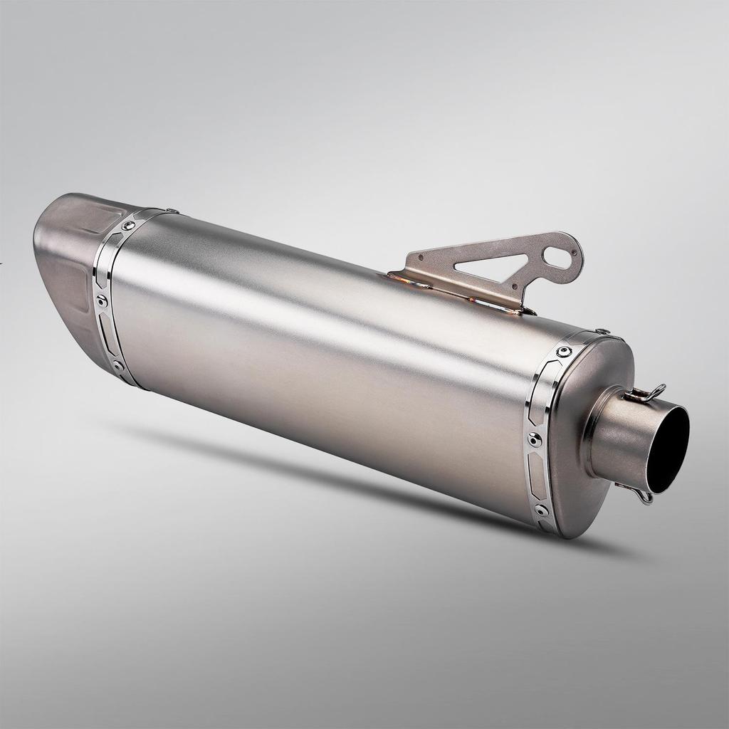 Universal Slanted Triangle Exhaust Pipe for Motorcycles – Stainless Steel, Fits Z400, R3, MT07, Z900, Sai600.