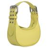 By Far Mini Soho Solid Color Zipper Closure Pebbled Leather Shoulder Tote Bag Small Women handbags Yellow-Apple 23SSMNSSAPLSGCSMA