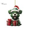 Christmas Ornament Vibrant Color Easy To Hang Cute Dog Car Hanging Pendant Xmas Tree Acrylic Pendant
