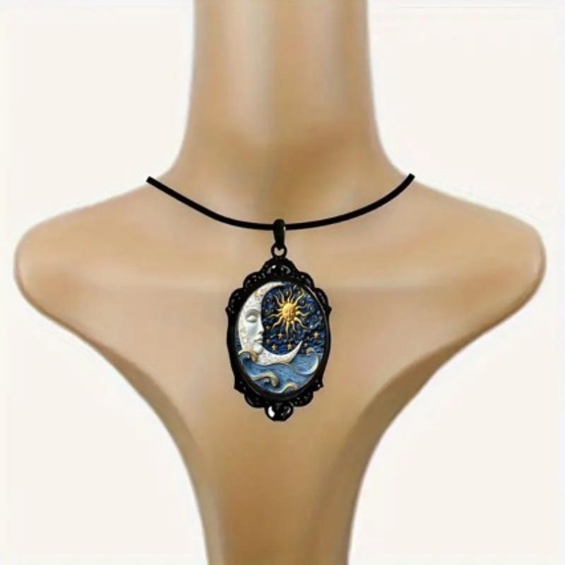 Pendant Gothic Retro Sun Moon Pattern Sun Moon Stars & Necklace