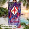Beach Towel Fiorentina FC Print Custom Name Text Soft Towel for Swimming Pool