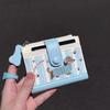 Korean Style Dachshund Embroidery Short Wallet Dopamine Color Zipper Card Bag PU Cartoon Dog Small Item Bag Women Girl