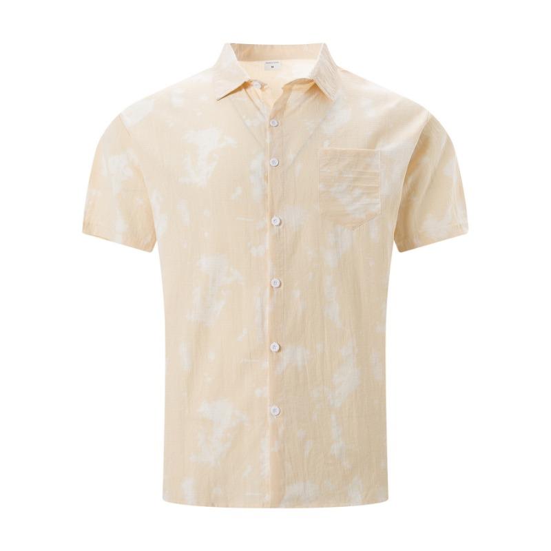 Summer New Tie-dye Lapel Short-sleeved Men's Beach Casual Sports All-match Shirt