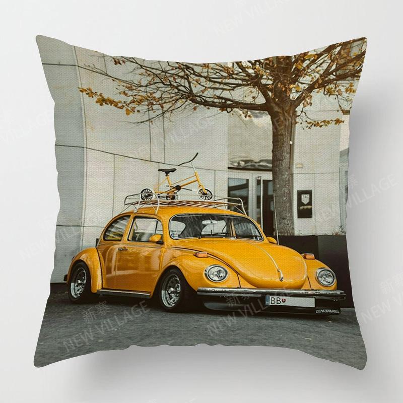 Moderne Schlichte Auto Illustration Kissenbezug Schlafzimmer Café Dekoration Anwendbarer Auto Kissenbezug 40X40Cm 45X45Cm