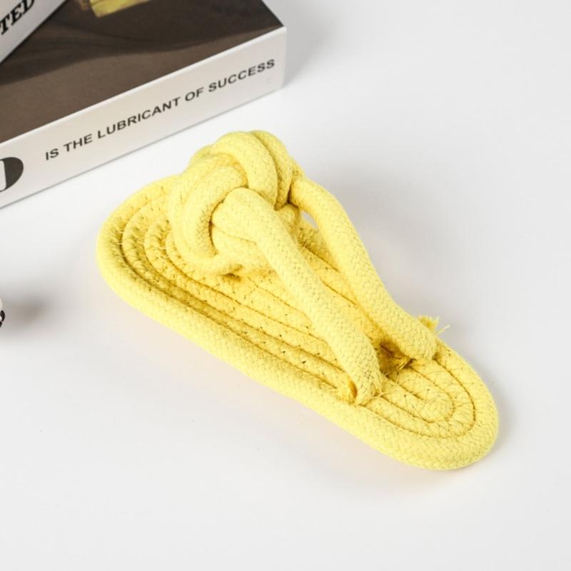 Cotton Rope Puppy Oral Toy Dogs Slippers Candy Color Shoes Shape Dog Accessories Small Medium-sized Dog Training Toy