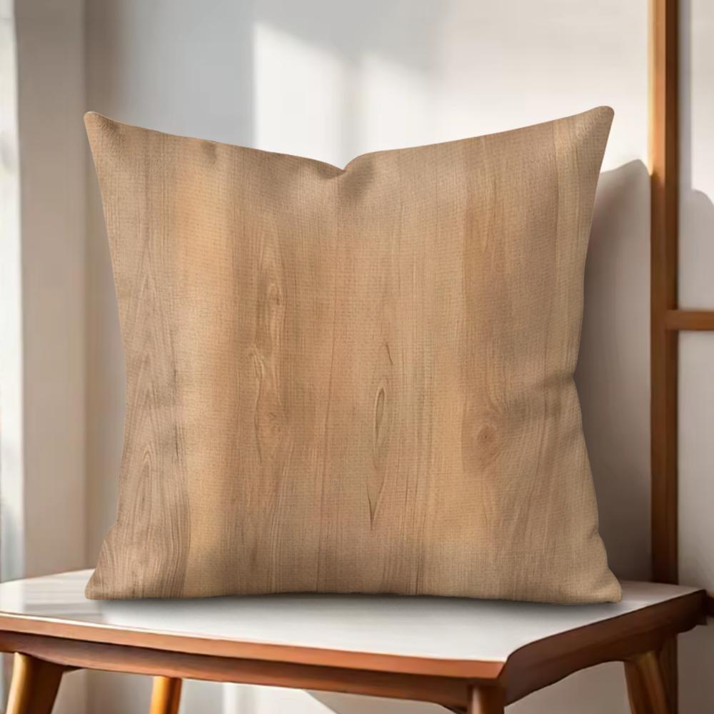 Classic Wood Grain Cushion Cover Natural Linen Organic Fabric DoubleSided Printing Couch Pillow Covers Home Decor
