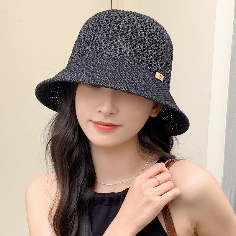 Female Spring Sun Protection Hollow Hat Summer Breathable Sun Shield Hat Versatile Fisherman Hat Bucket Hat