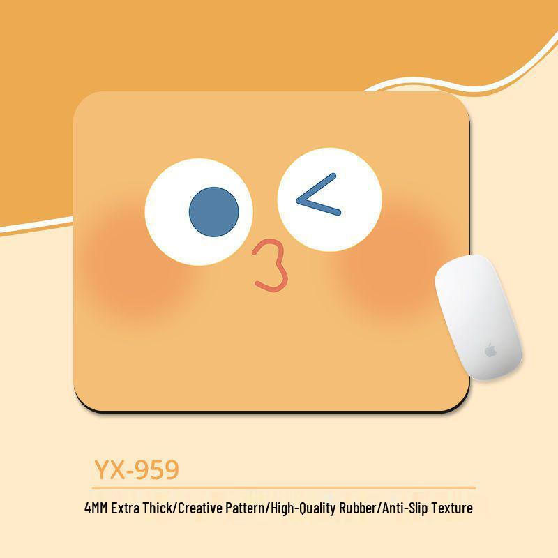Compact Emoji Mouse Pad with Soft Wrist Rest for Office & Gaming