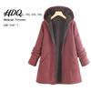 Plush Lining Plus Size Coat Women Hoodie Autumn Loose All Match Winter Solid Color Warm