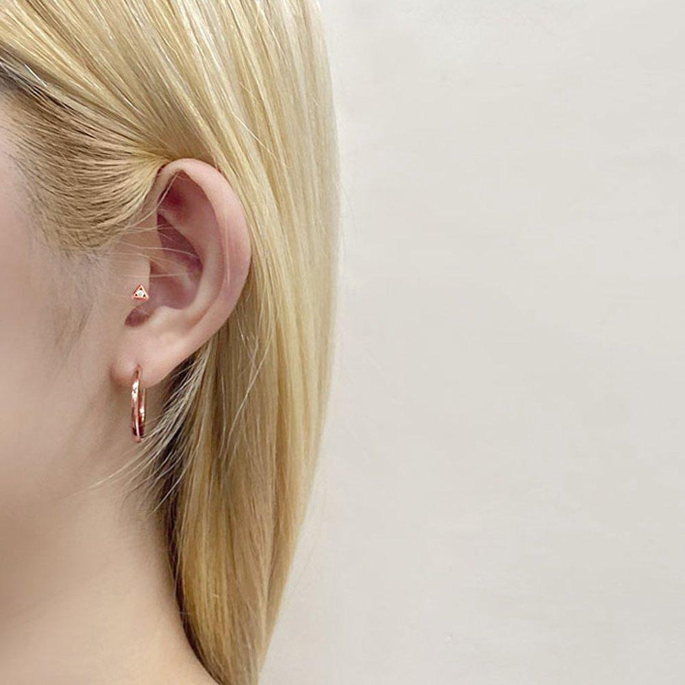 Triangular cubic piercing + ring piercing [sold as a pair]