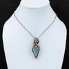Beautiful Larimar Gemstone Handmade Pure Copper Wire Wrapped Pendant Jewelry